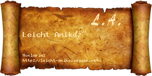 Leicht Anikó névjegykártya
